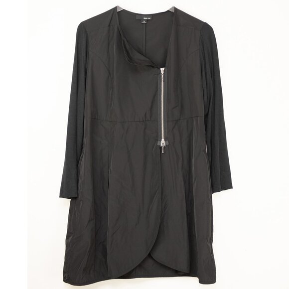 Sun Kim Jacket Lightweight Zip-Up  Asymmetrical Made USA Black Size Small - Picture 1 of 5
